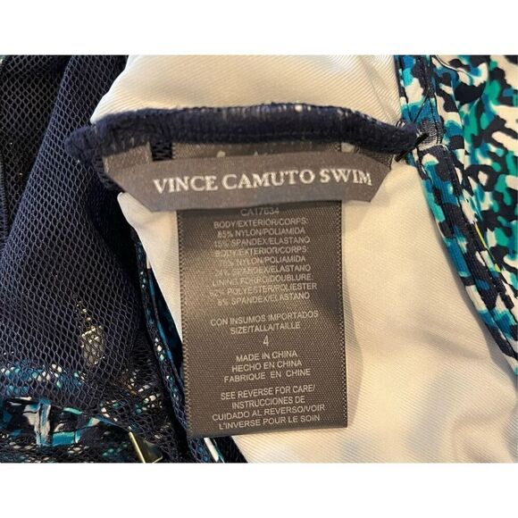 Vince Camuto High Neck One Piece Swimsuit - Abstract Animal - Picture 6 of 6
